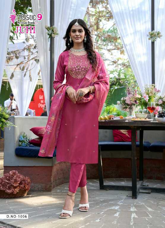 Mystic 9 Juhi Vol-1 Wholesale Gajji Silk Straight Cut Catalogue