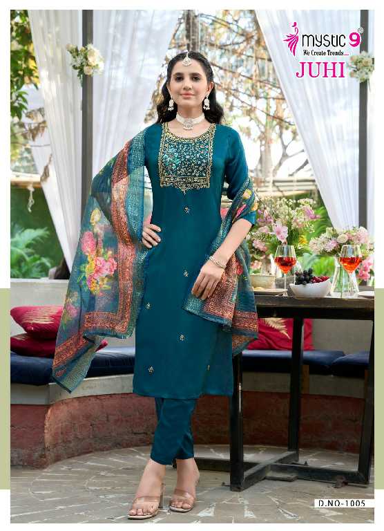 Mystic 9 Juhi Vol-1 Wholesale Gajji Silk Straight Cut Catalogue