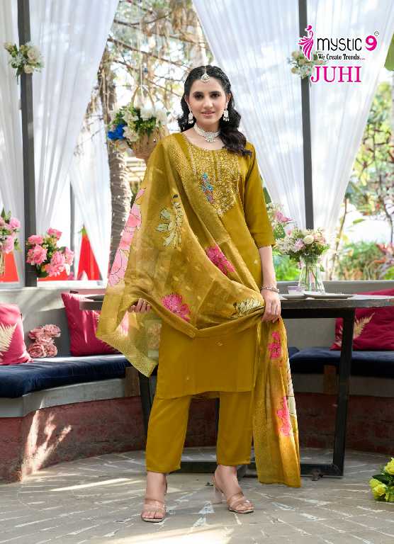 Mystic 9 Juhi Vol-1 Wholesale Gajji Silk Straight Cut Catalogue