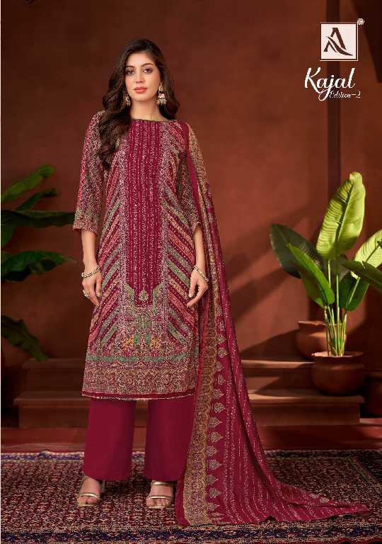 Alok Kajal Vol-2 Wholesale Heavy Viscose Reyon With Fancy Handwork Dress Material