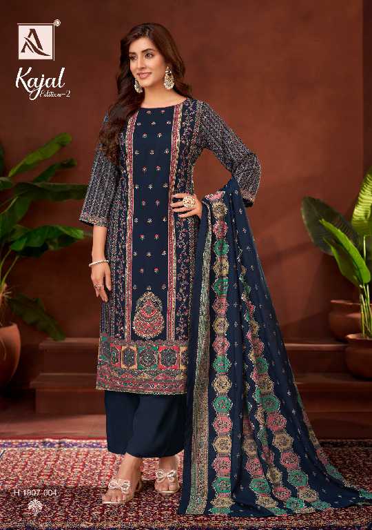 Alok Kajal Vol-2 Wholesale Heavy Viscose Reyon With Fancy Handwork Dress Material
