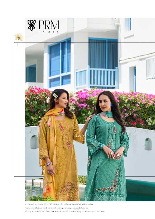 PRM Zoya Wholesale Pure Cotton With Designer Embroidery Work Readymade Suits