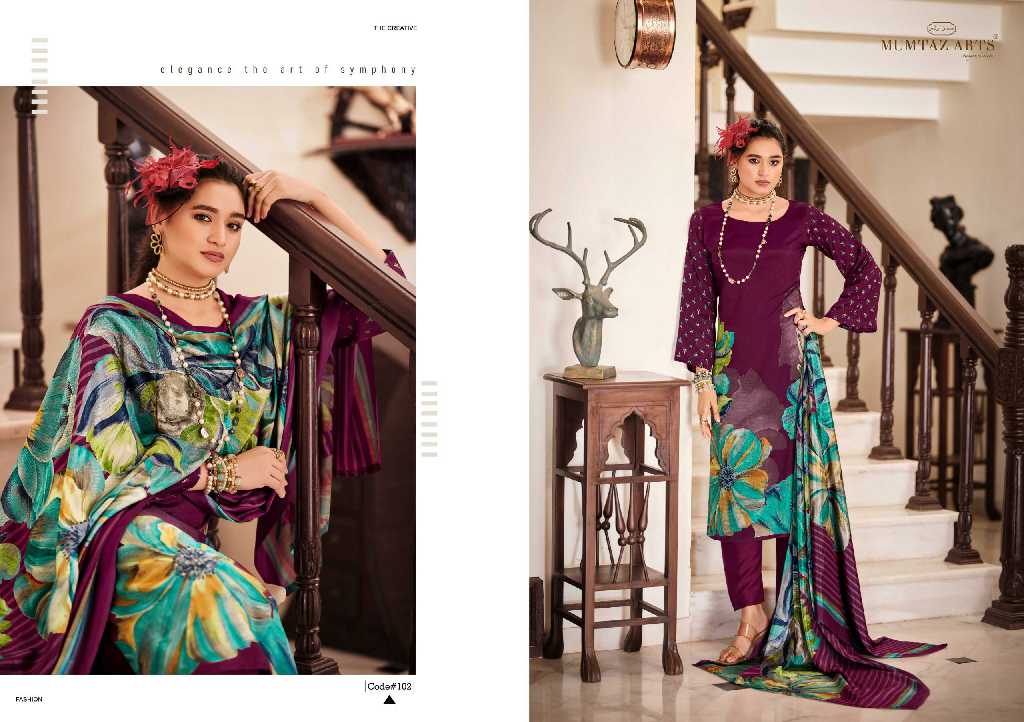 Mumtaz Arts Iconic Wholesale Pure Viscose Muslin With Embroidery Work Dress Material