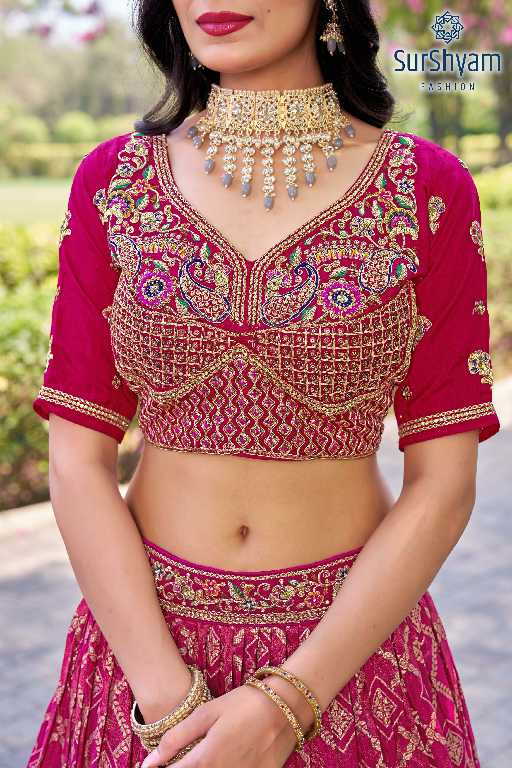 Surshyam Naseehat Wholesale Banarasi Silk Semi Stitched Lehenga Choli