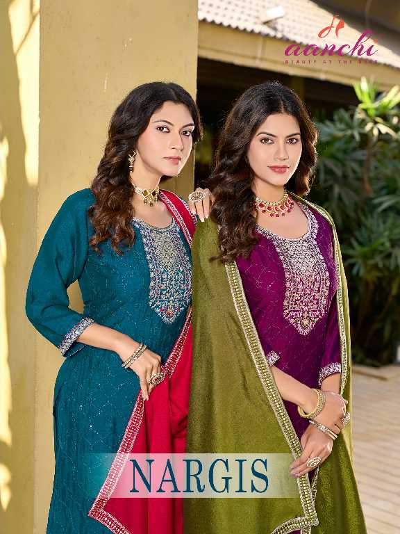 Aanchi Nargis Wholesale 3 Piece Set Straight Concept Readymade Suits