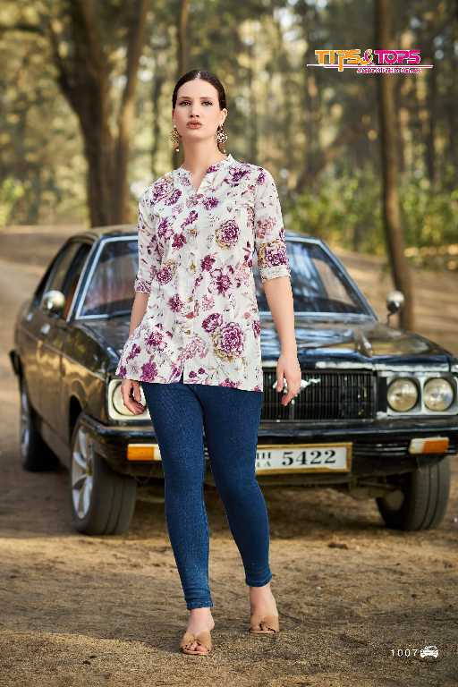 Tips And Tops Cotton Shorties Vol-7 Wholesale Premium Cotton Flex Print Short Tops