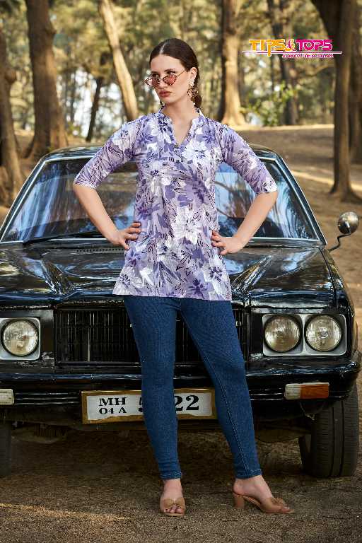 Tips And Tops Cotton Shorties Vol-7 Wholesale Premium Cotton Flex Print Short Tops