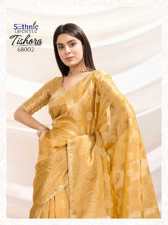 Sethnic Tishora Wholesale Crush Tissue Silk Party Wear Sarees