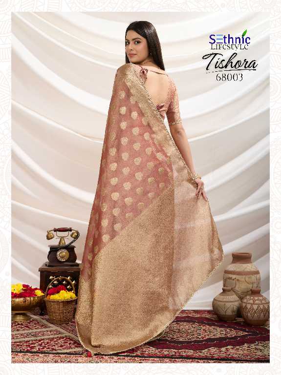 Sethnic Tishora Wholesale Crush Tissue Silk Party Wear Sarees