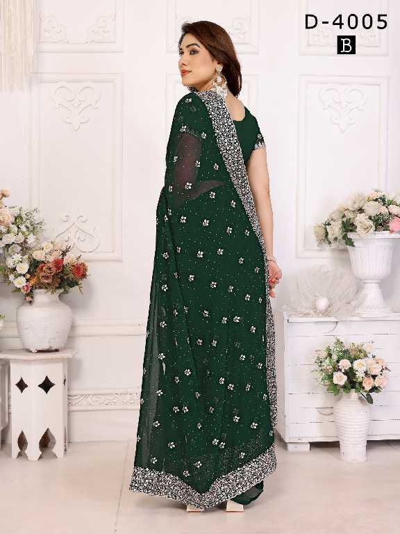Jayshree D.no 4005 Colour Wholesale 60 Gram Georgette With Stone Work Party Wear Sarees