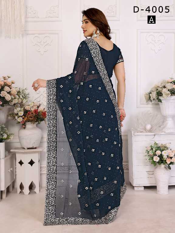 Jayshree D.no 4005 Colour Wholesale 60 Gram Georgette With Stone Work Party Wear Sarees