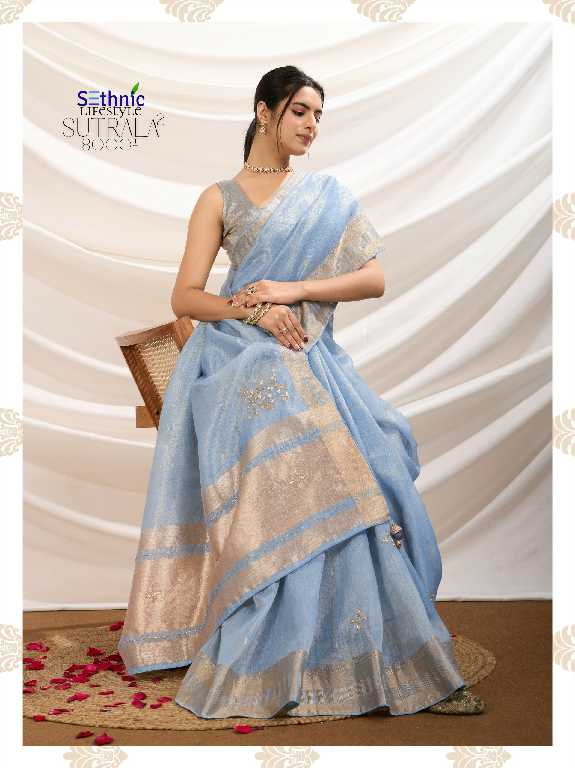 Sethnic Sutrala Vol-2 Wholesale Tissue Linen With Handwork Sarees
