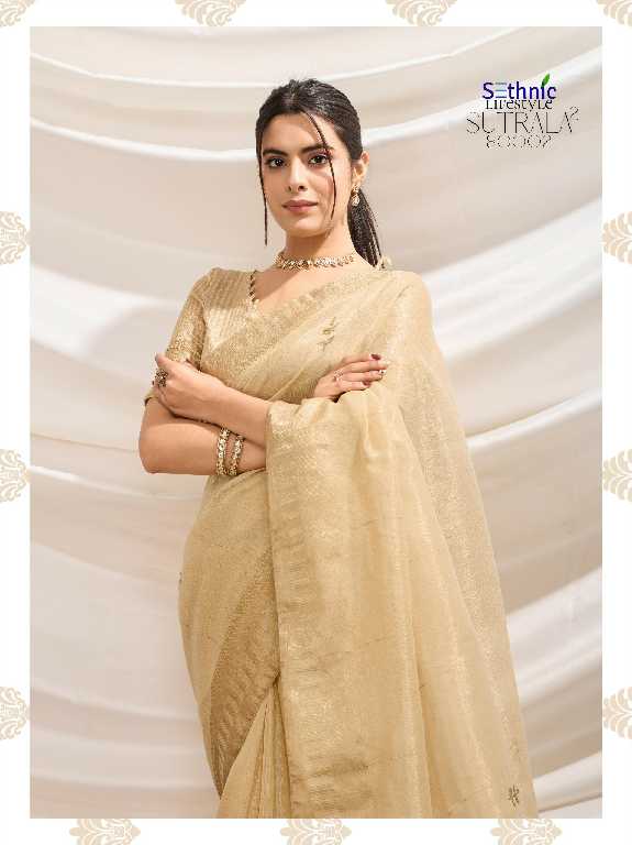 Sethnic Sutrala Vol-2 Wholesale Tissue Linen With Handwork Sarees