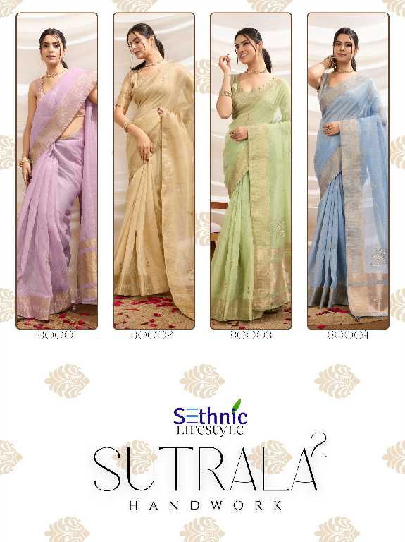 Sethnic Sutrala Vol-2 Wholesale Tissue Linen With Handwork Sarees