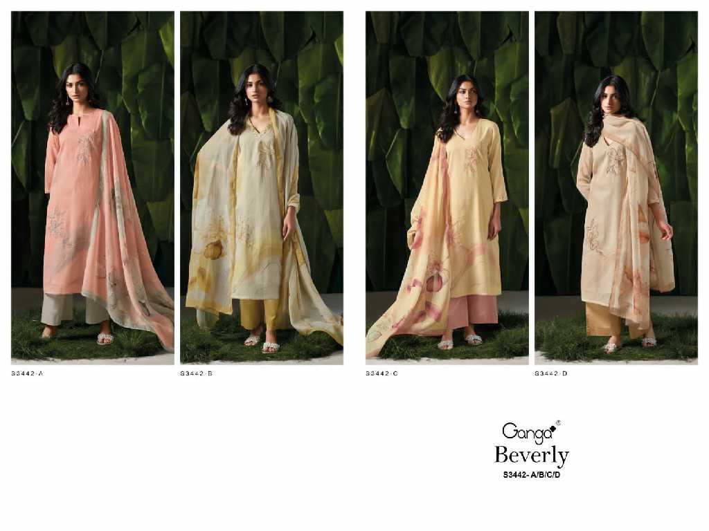 Ganga Beverly S3442 Wholesale Cotton Kota With Embroidery Salwar Suits
