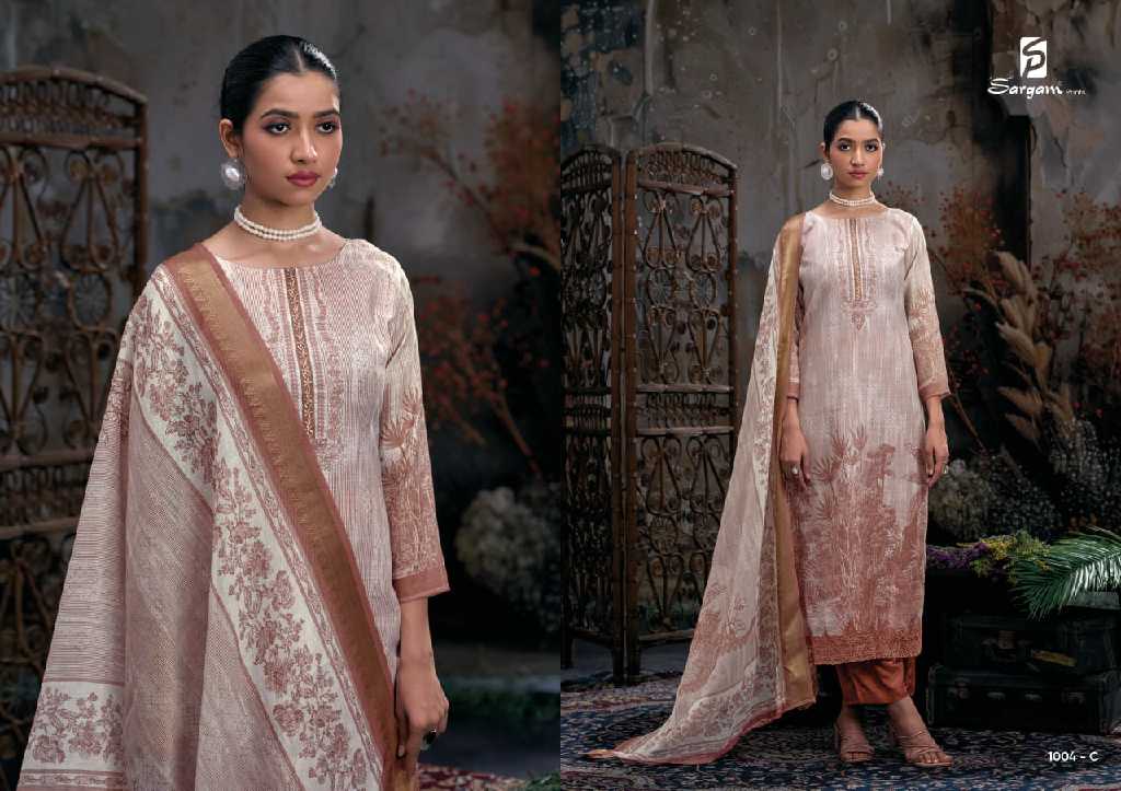 Sargam Tashi Wholesale Pure linen Digital With Embroidery Dress Material