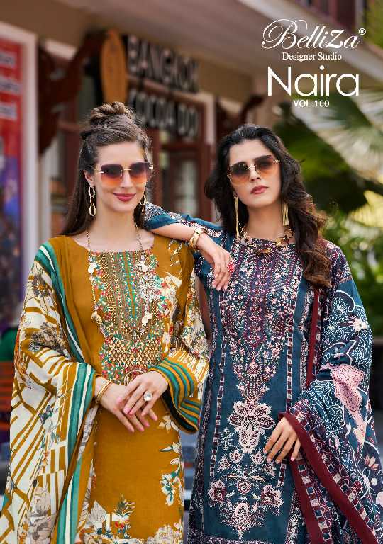 belliza designer naira vol 100 cotton comfortable pakistani dress material