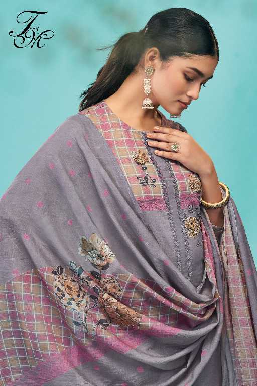 T And M Amrit Wholesale Pure Cotton Lawn With Hand Work Salwar Suits