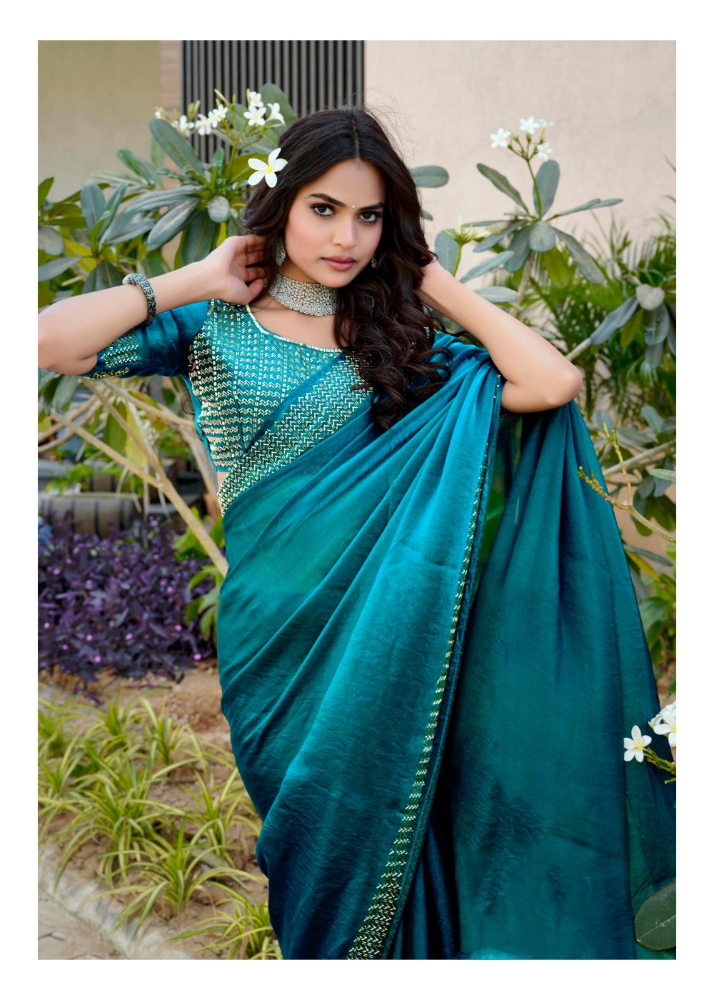 LT Fabrics signature vol 9 elegant style malai silk saree supplier