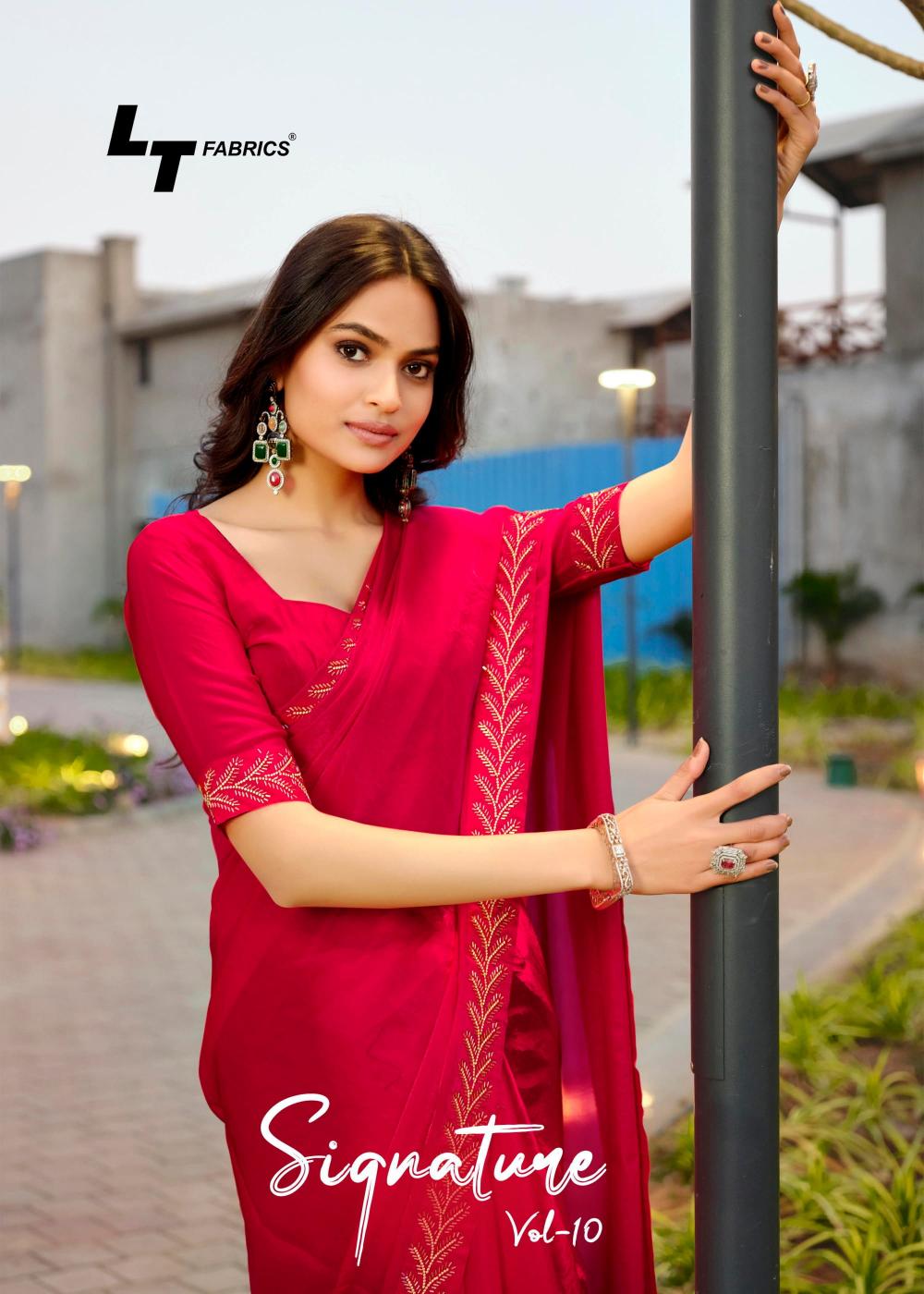 signature vol 10 by LT Fabrics cosmos hit design saree with fancy blouse