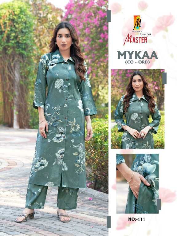 master mykaa chanderi roman print stylish look full stitch co-ord set