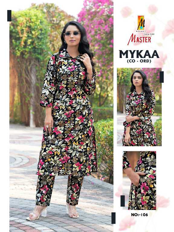 master mykaa chanderi roman print stylish look full stitch co-ord set