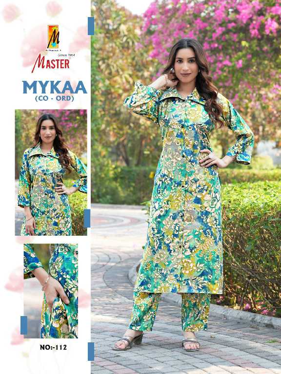 master mykaa chanderi roman print stylish look full stitch co-ord set