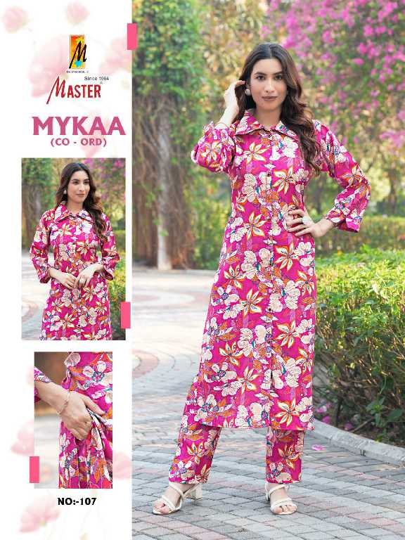 master mykaa chanderi roman print stylish look full stitch co-ord set