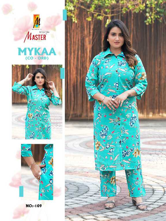 master mykaa chanderi roman print stylish look full stitch co-ord set