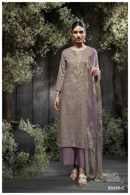 Ganga Leorah S3435 Wholesale Cotton With Embroidery Salwar Suits