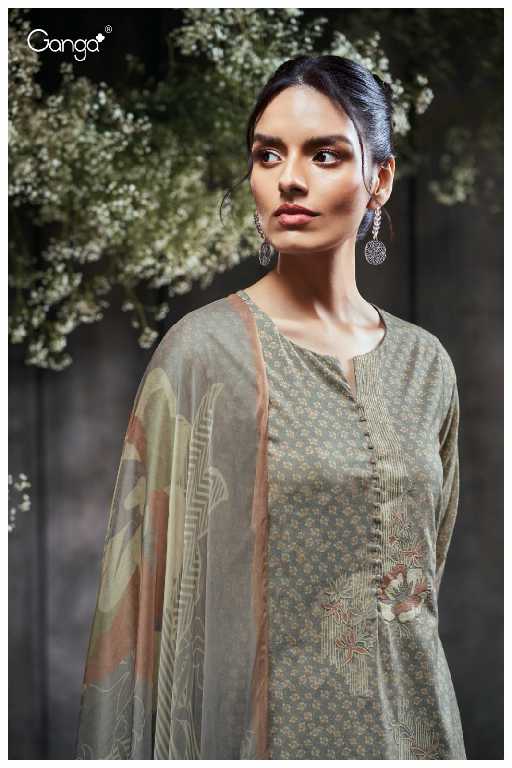Ganga Leorah S3435 Wholesale Cotton With Embroidery Salwar Suits