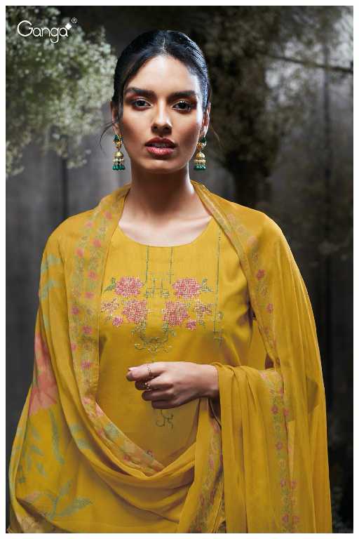 Ganga Jaeda S3414 Wholesale Cotton Silk With Embroidery Salwar Suits