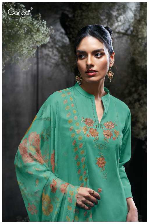 Ganga Jaeda S3414 Wholesale Cotton Silk With Embroidery Salwar Suits