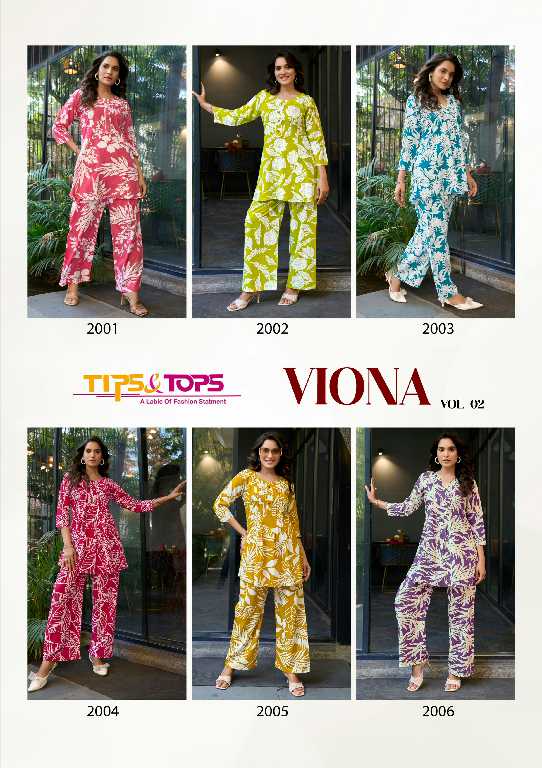 Tips And Tops Viona Vol-2 Wholesale Co-Ord Set Collection