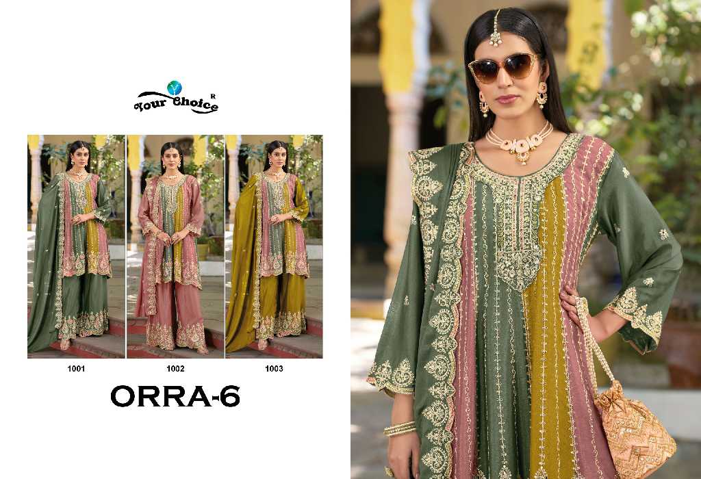 Your Choice Orra Vol-6 Wholesale Festive Special Free Size Stitched Suits
