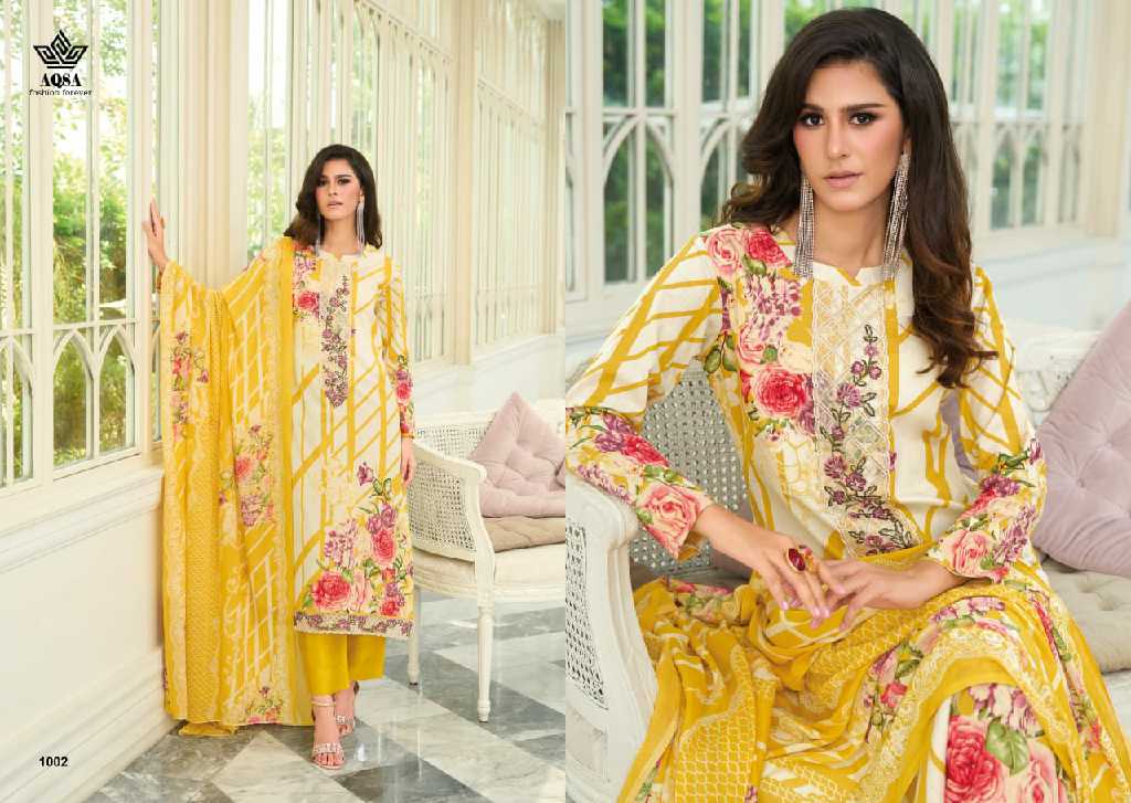 AQSA Spring Summer Vol-1 Wholesale Cambric Cotton Dress Material
