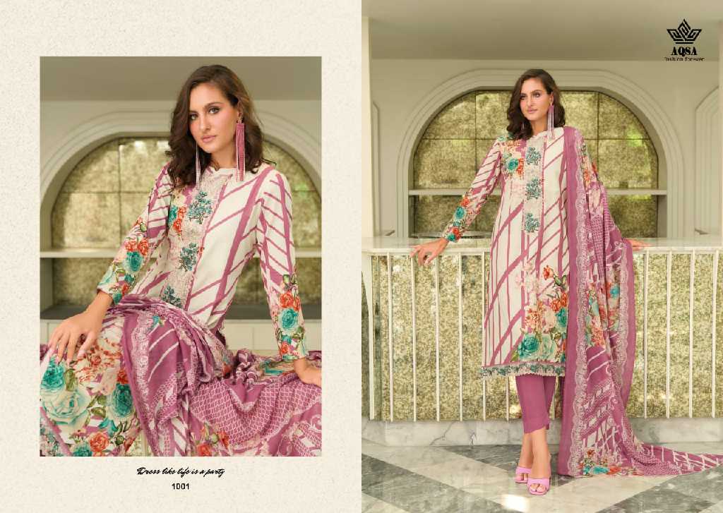 AQSA Spring Summer Vol-1 Wholesale Cambric Cotton Dress Material