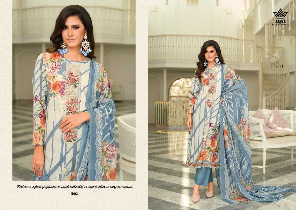 AQSA Spring Summer Vol-1 Wholesale Cambric Cotton Dress Material