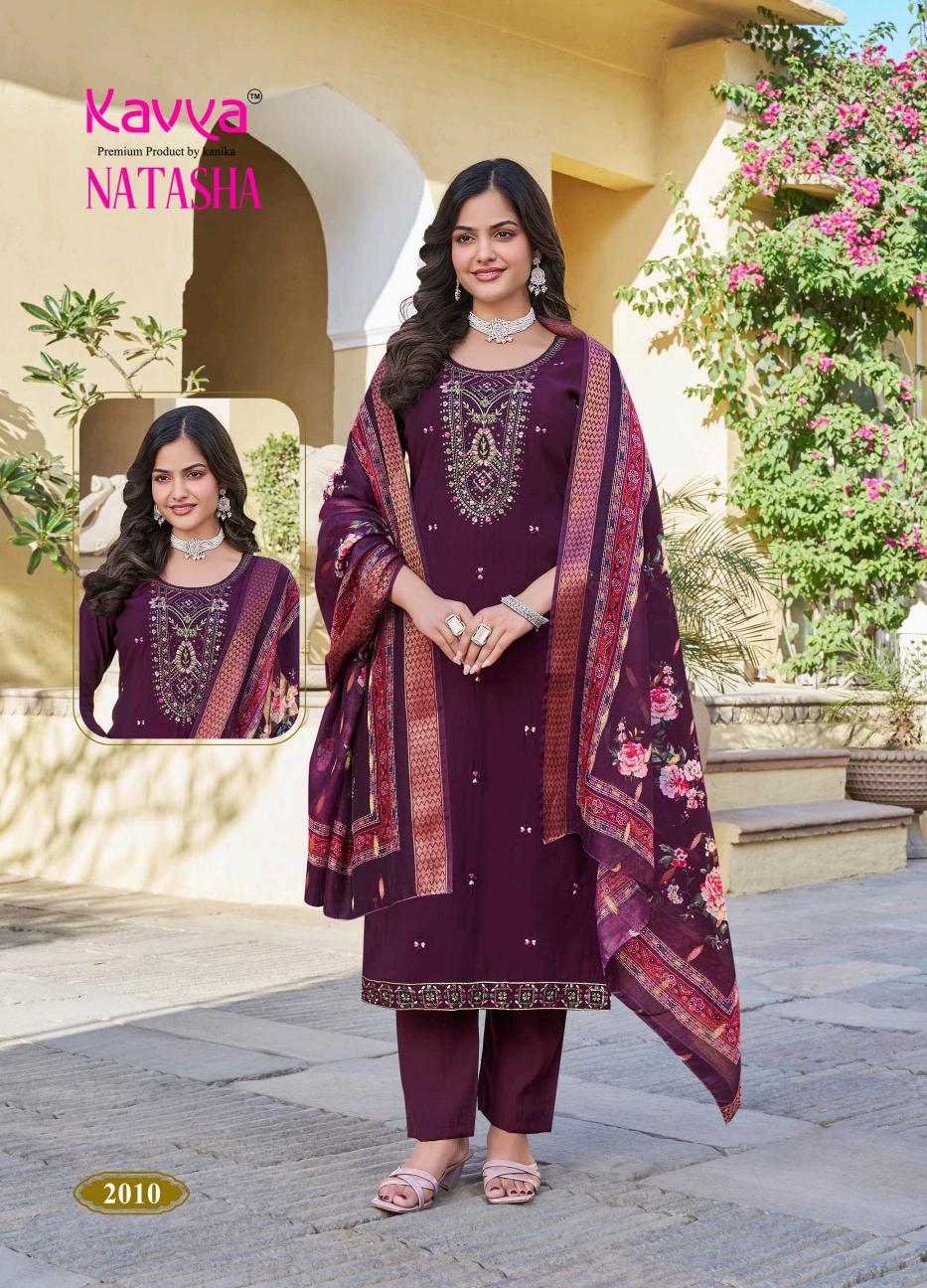 kavya presents natasha vol 2 roman silk readymade classic 3pcs dress