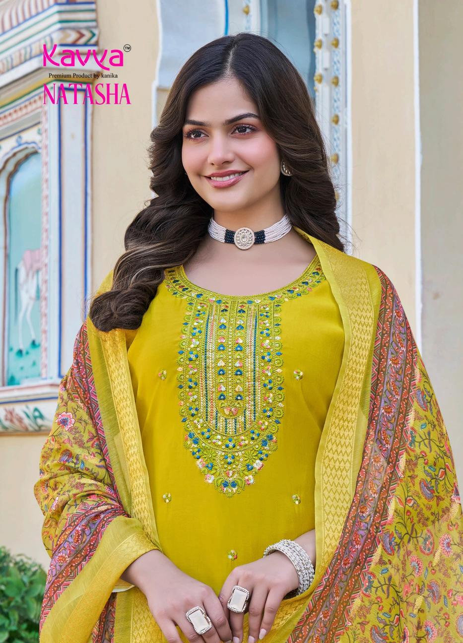 kavya presents natasha vol 2 roman silk readymade classic 3pcs dress