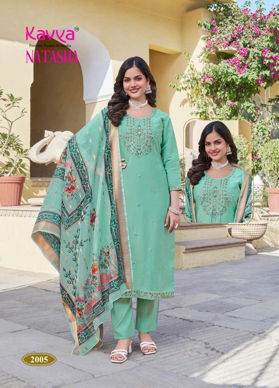 kavya presents natasha vol 2 roman silk readymade classic 3pcs dress