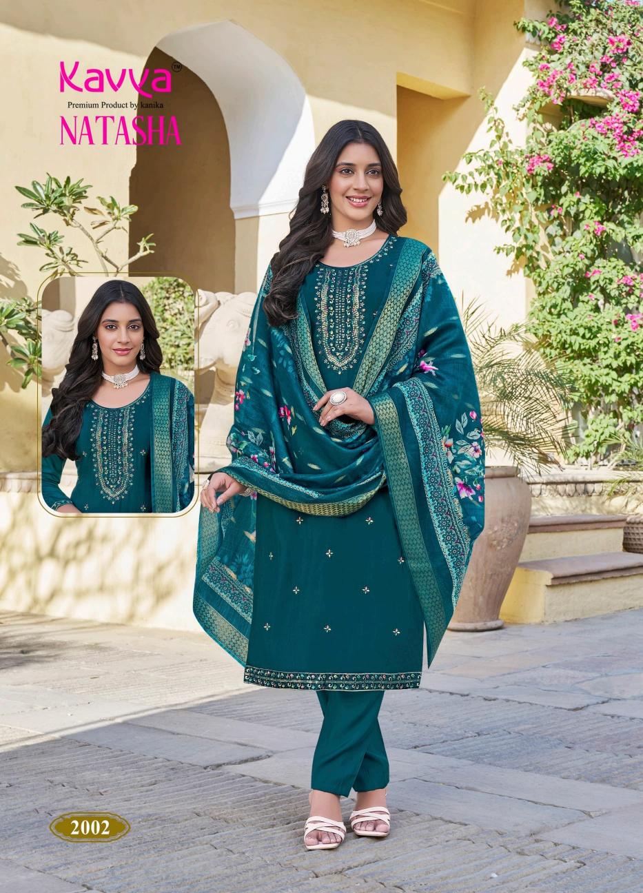 kavya presents natasha vol 2 roman silk readymade classic 3pcs dress