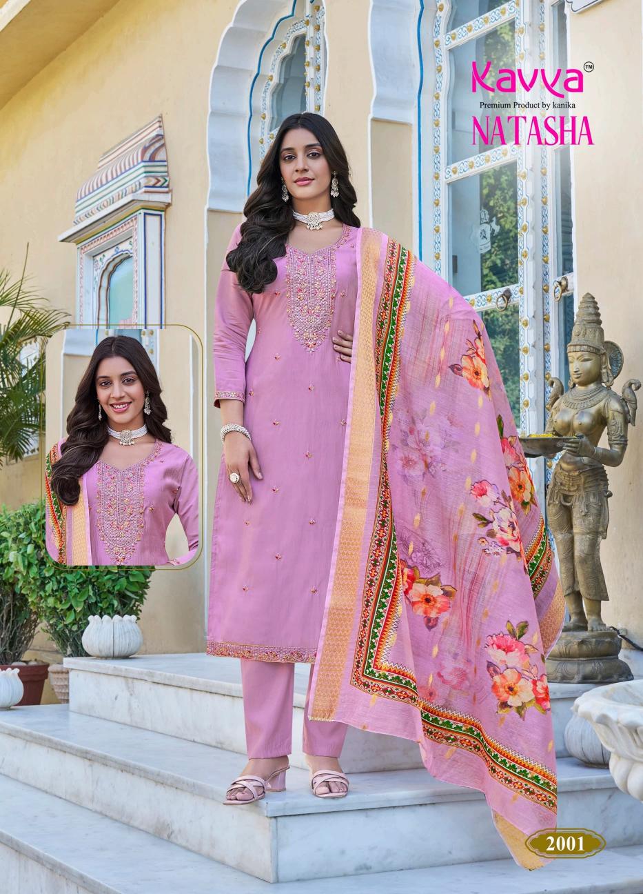 kavya presents natasha vol 2 roman silk readymade classic 3pcs dress