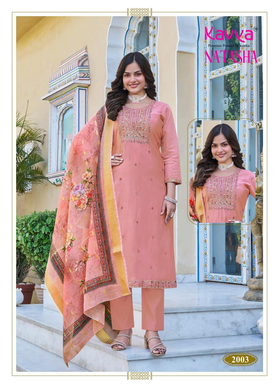 kavya presents natasha vol 2 roman silk readymade classic 3pcs dress