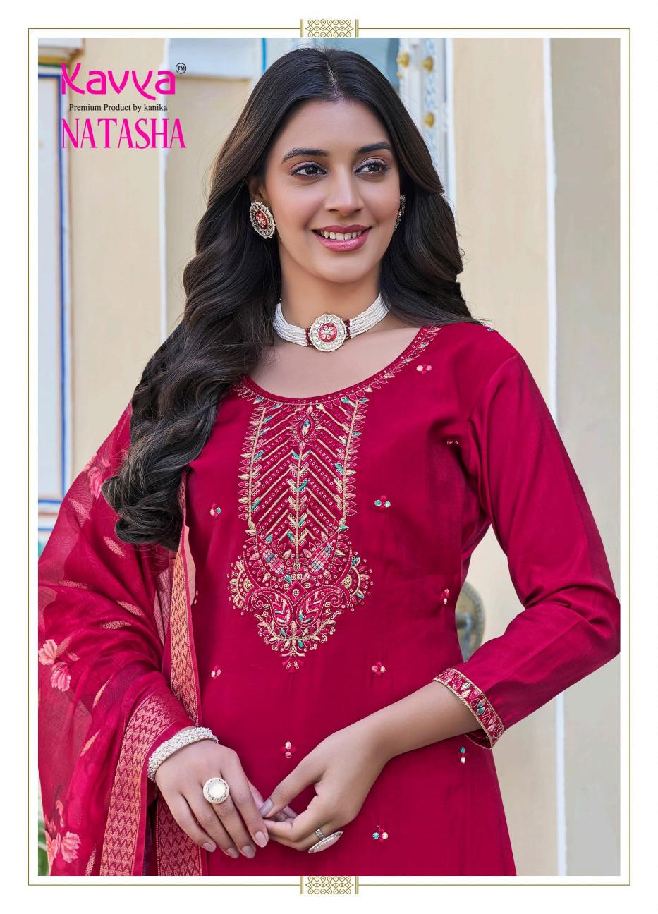 kavya presents natasha vol 2 roman silk readymade classic 3pcs dress