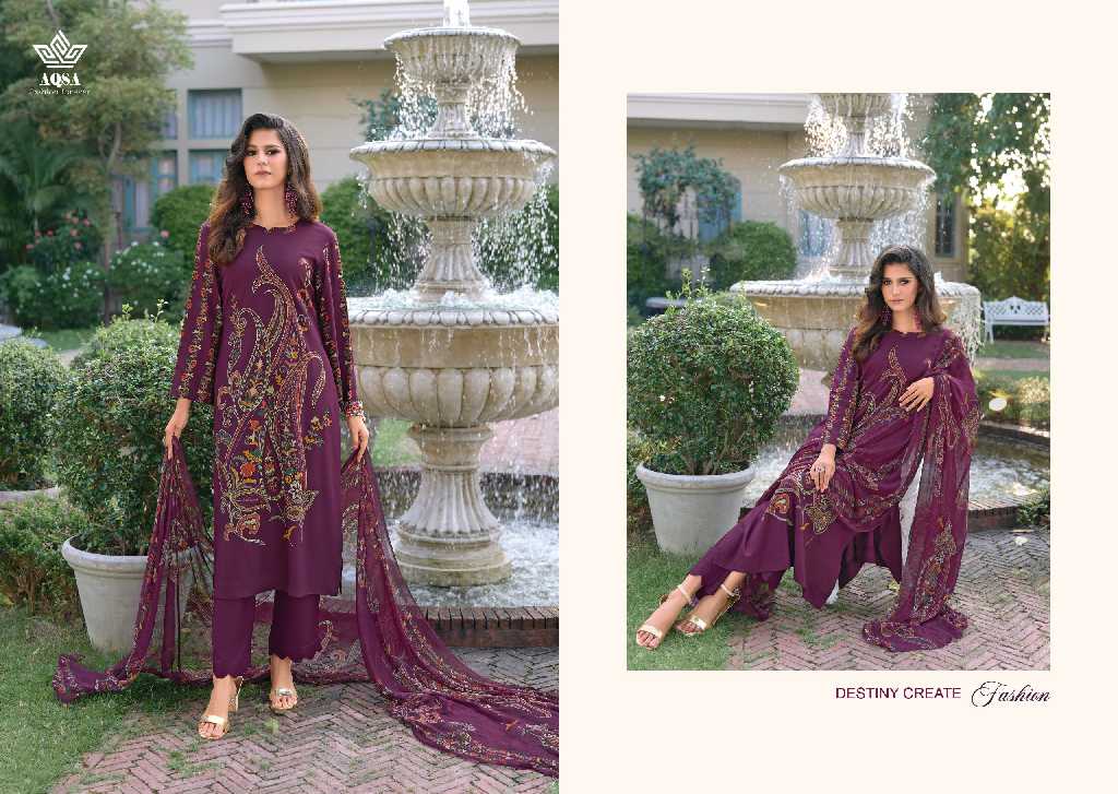 aqsa fashion qalamkari popular design viscose rayon dress material