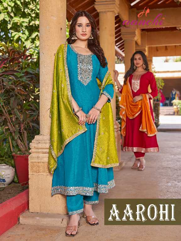aanchi aarohi vichitra silk readymade elegant style suit for womens