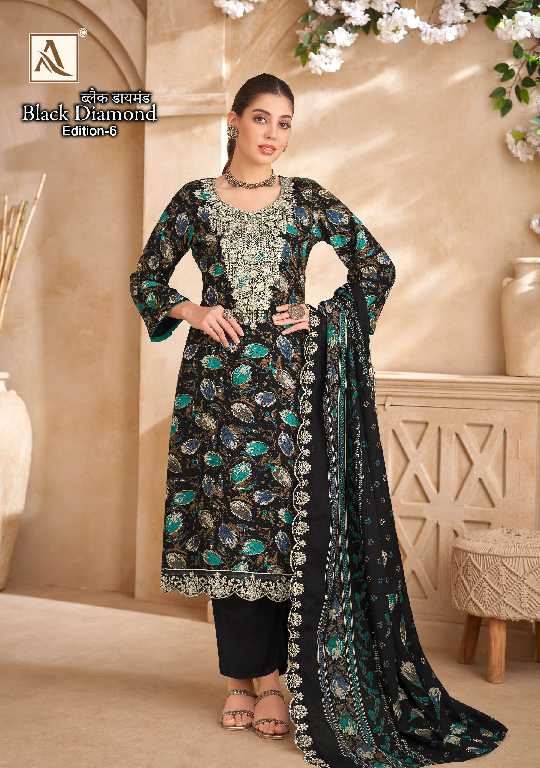 black diamond vol 6 by alok rayon discharge print modern pakistani suits