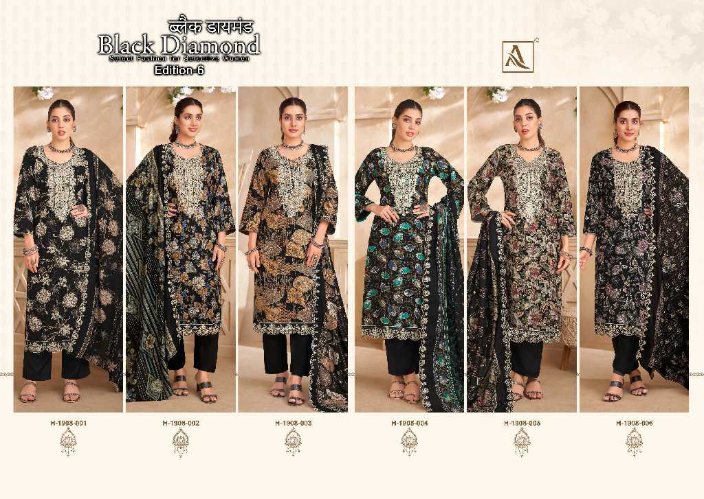 black diamond vol 6 by alok rayon discharge print modern pakistani suits