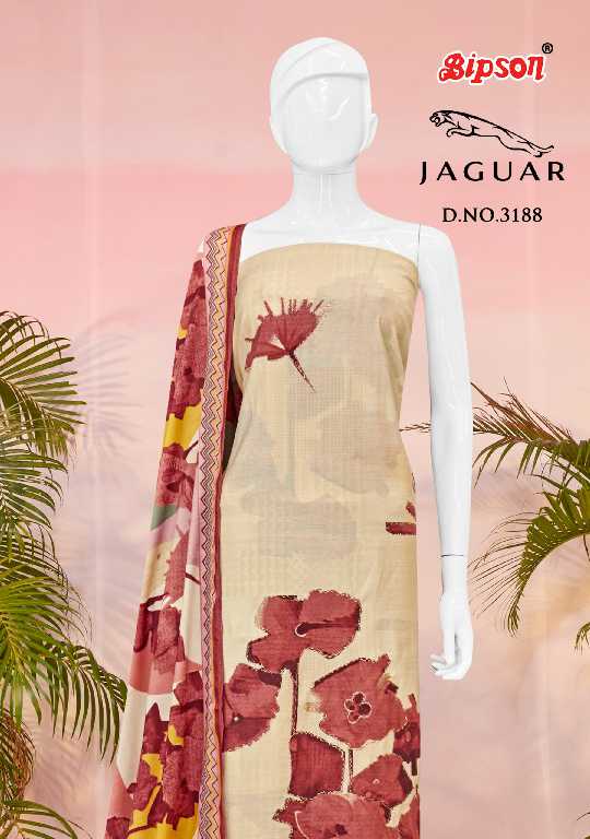 Bipson Jaguar D.no 3188 Wholesale Roman Silk With Ethnic Handwork Dress Material
